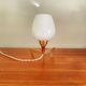 Lampe de table bureau chevet vintage globe verre opaline ancien