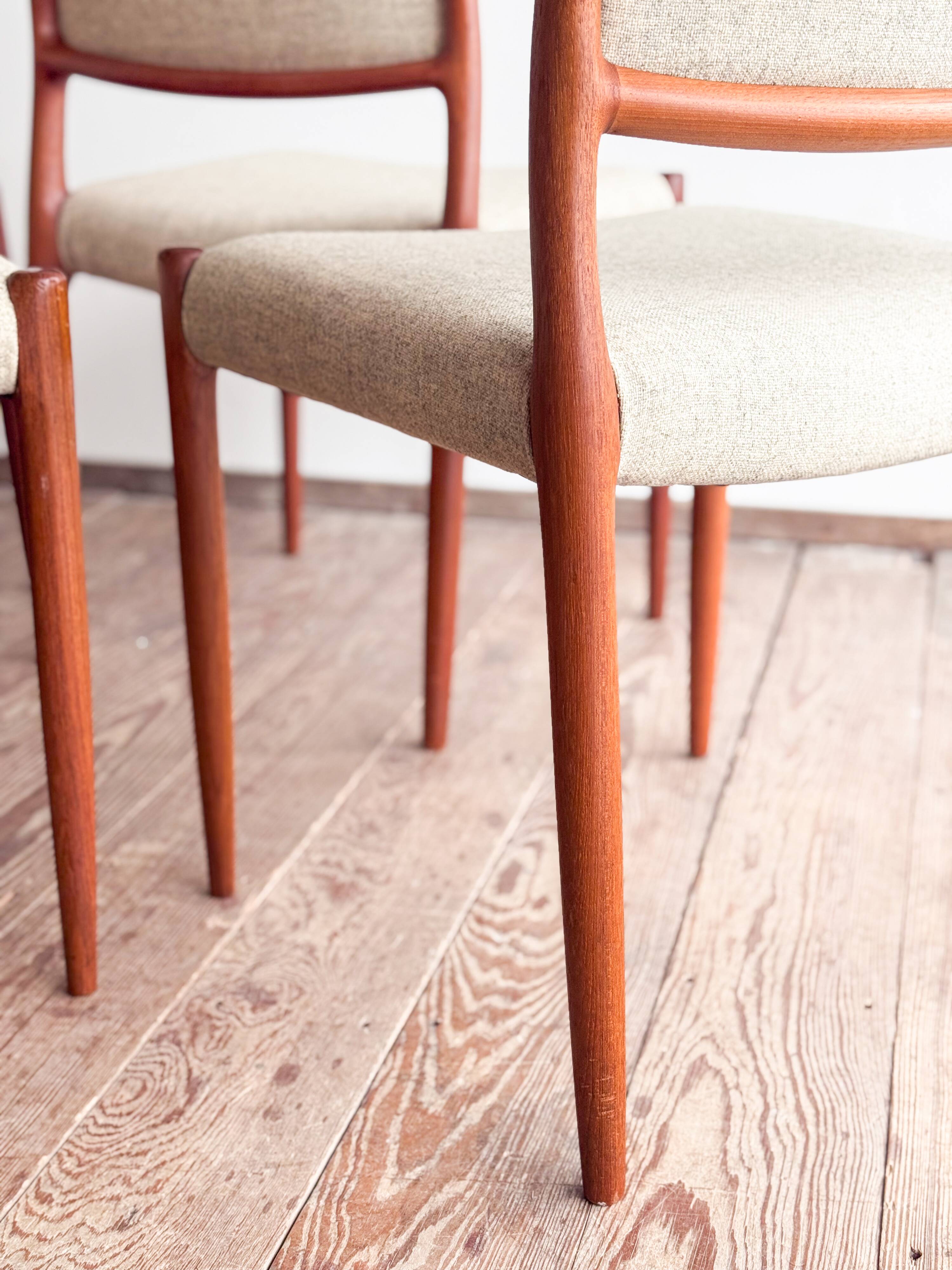 Set of 6 chairs #80 in teak by Niels O. Møller, JL Moller, Mid Century