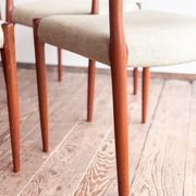 Set of 6 chairs #80 in teak by Niels O. Møller, JL Moller, Mid Century