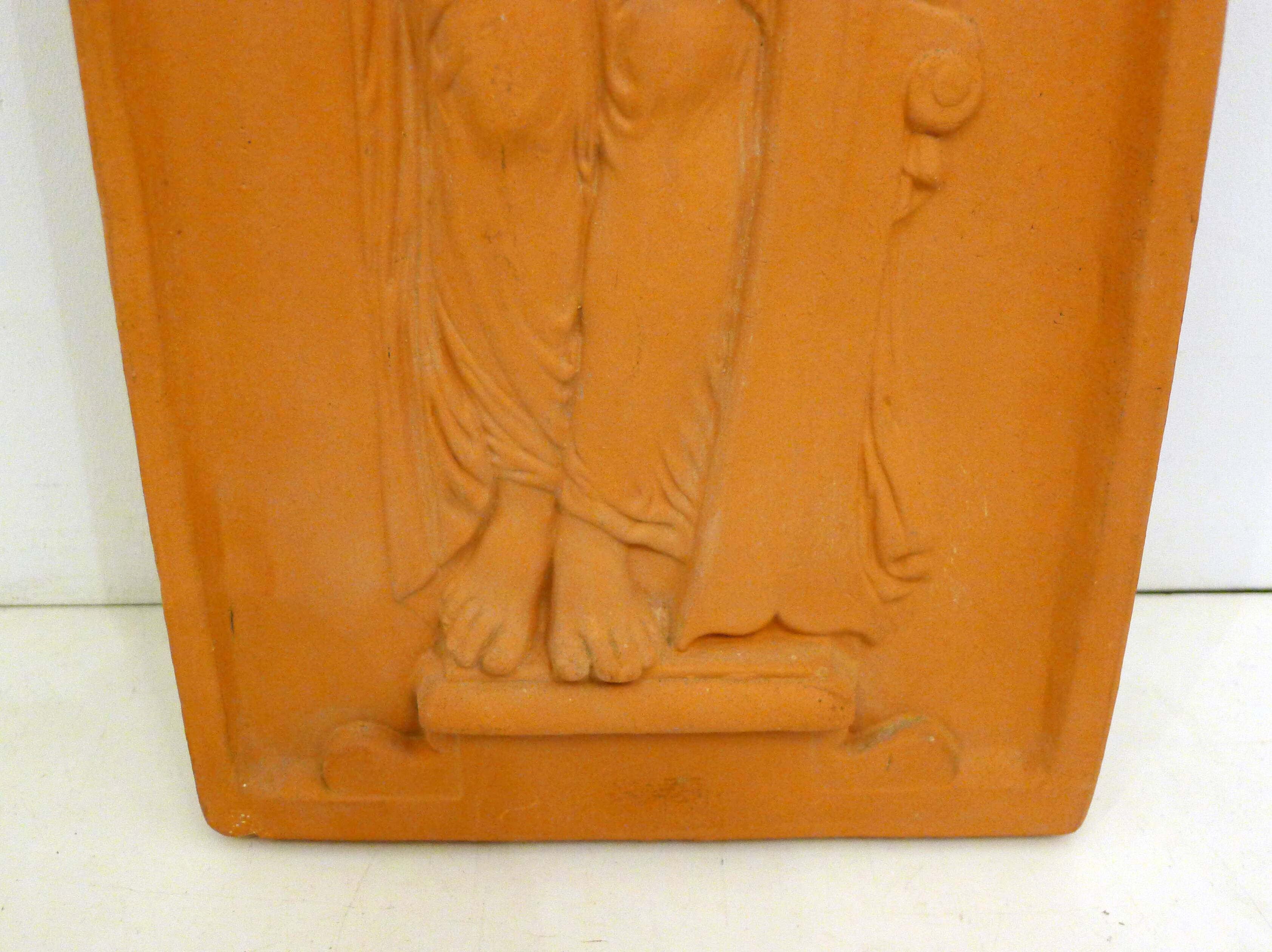 Wall plaque Woman bather, terracotta bas-relief