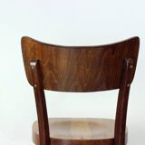 Ensemble de 4 chaises à repas par Tatra en noyer, Tchécoslovaquie 1960