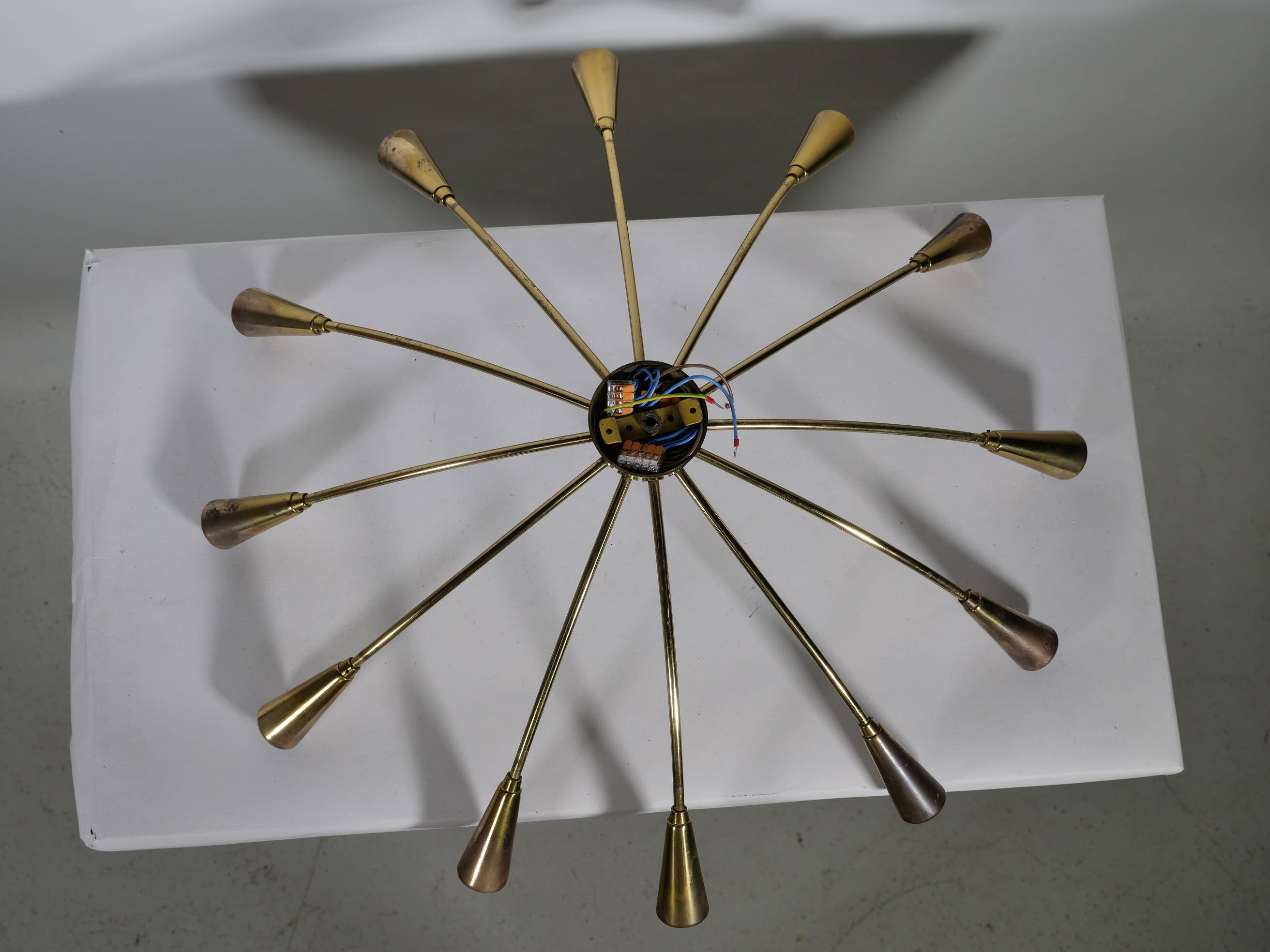 Gold Sputnik Spider 1950s 1960s Ceiling Lamp