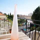 Pink frosted glass bottle