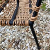 Raoul Guys vintage wicker magazine holder