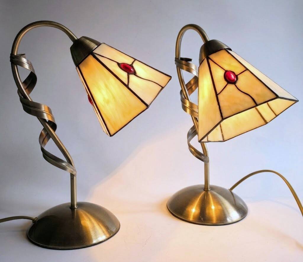 Ensemble de lampes de table de style Tiffany