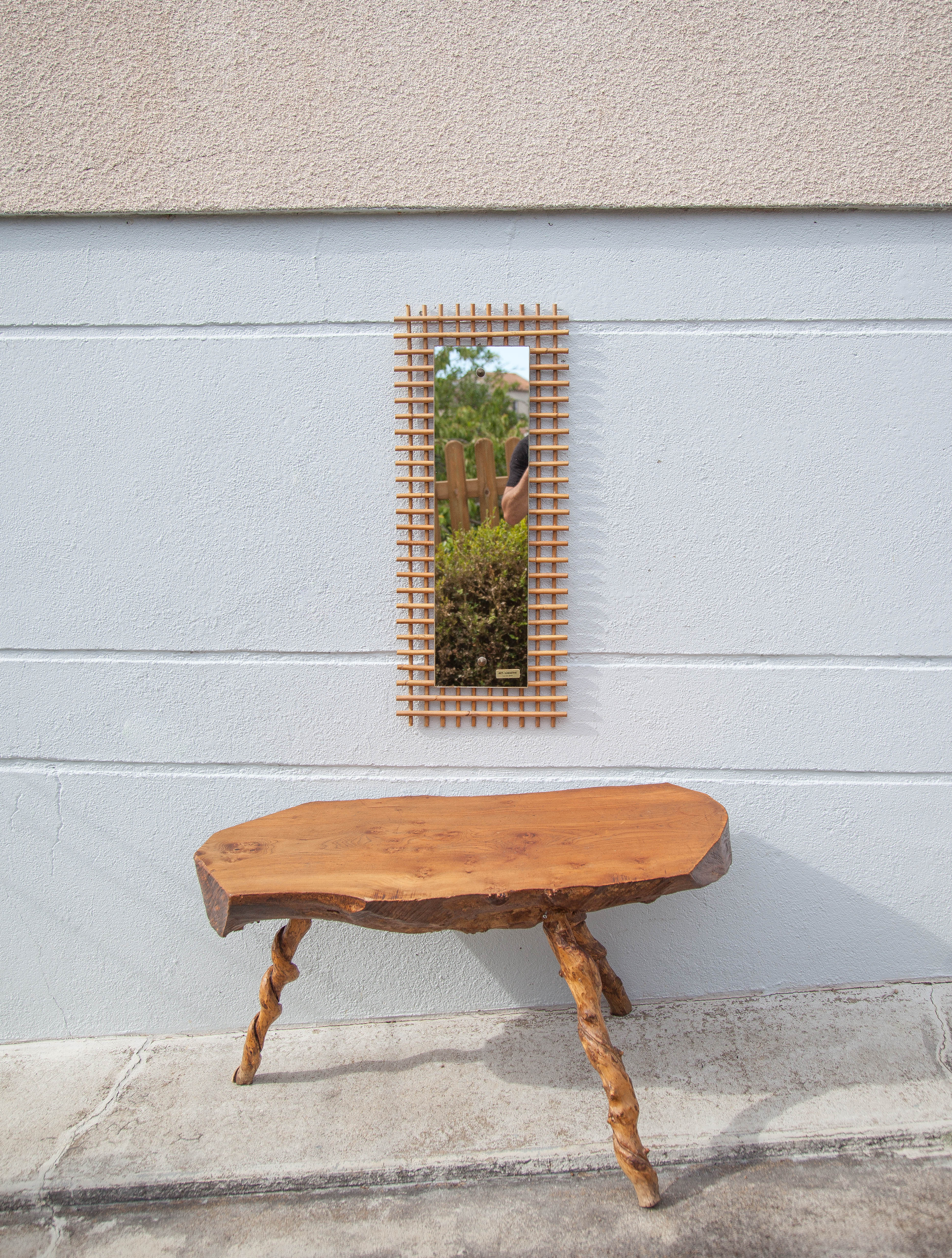 Vintage rattan mirror 33x80cm