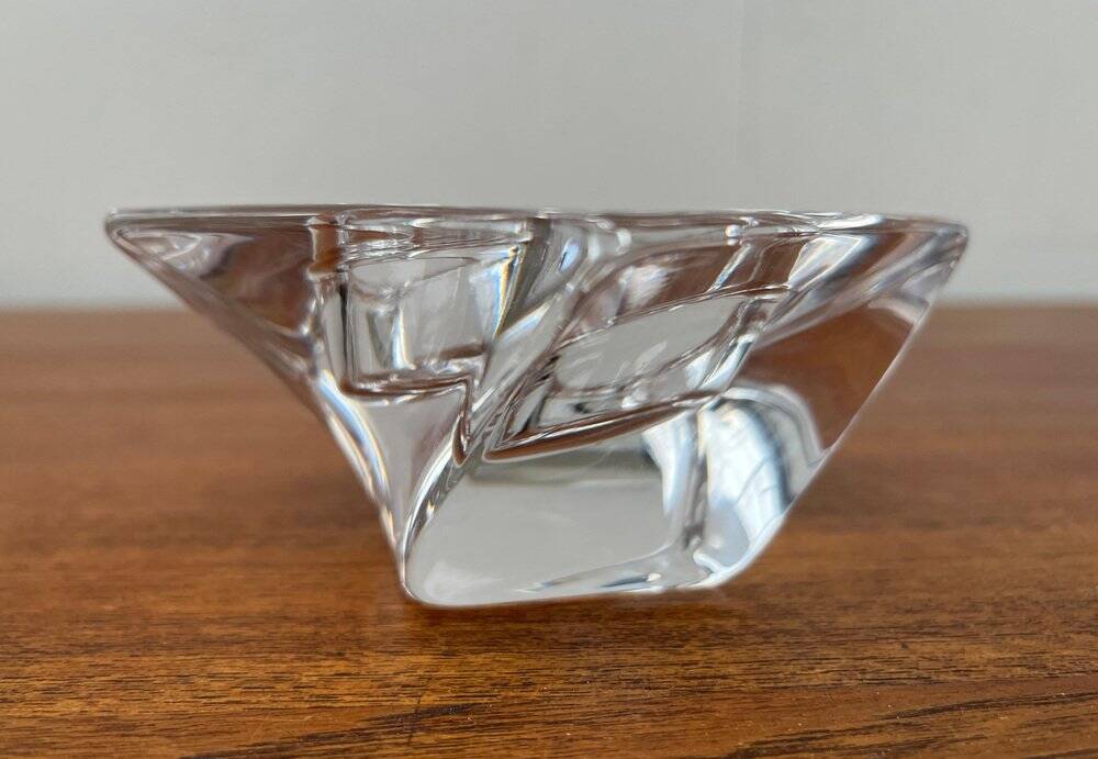 Crystal candlestick from the Tornado vintage series by Jan Johanssen for Orrefors, Sweden.
