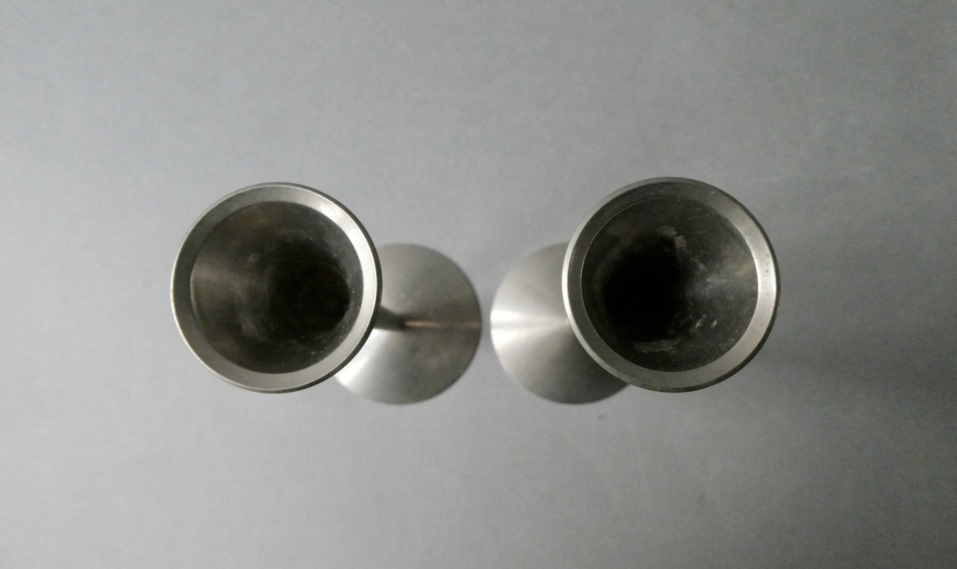 Pair of metal candlesticks Solingen, circa 1970