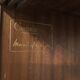 Display with sliding doors in mahogany - 50s
