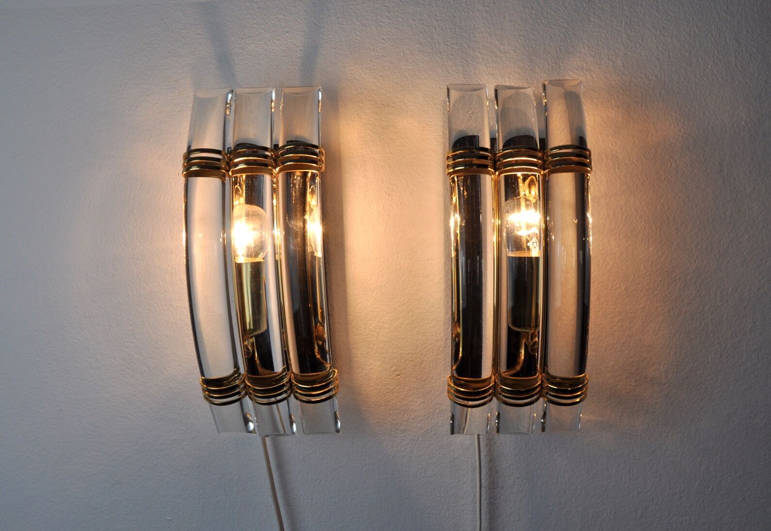 Paire d’appliques Triedi Murano, Italie, 1970