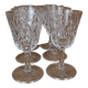 Set of 6 Arlequin red wine glasses in Reims crystal glass 1950