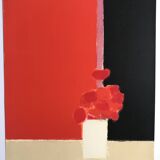 CATHELIN, Tokonoma on red and black background, 1988. Original lithograph
