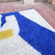Beni Ouarain rug 300x200 cm – Thick wool, Klein blue artistic design