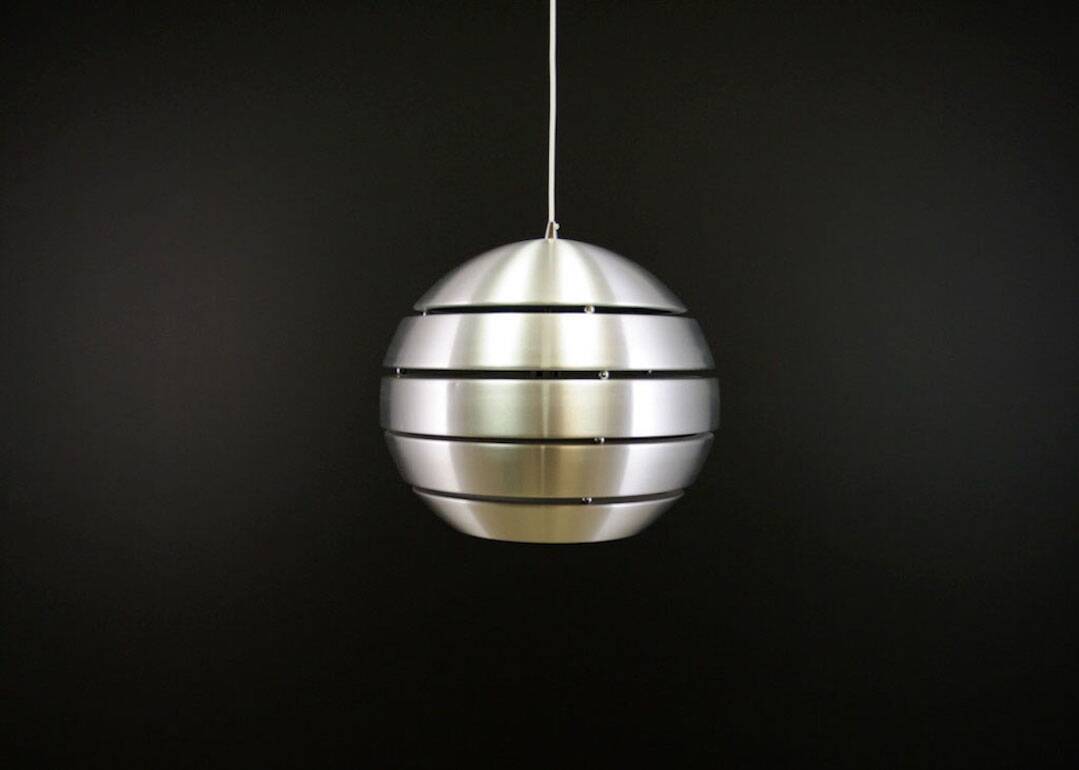 Silver pendant lamp, Danish design, 1970s, production: Denmark