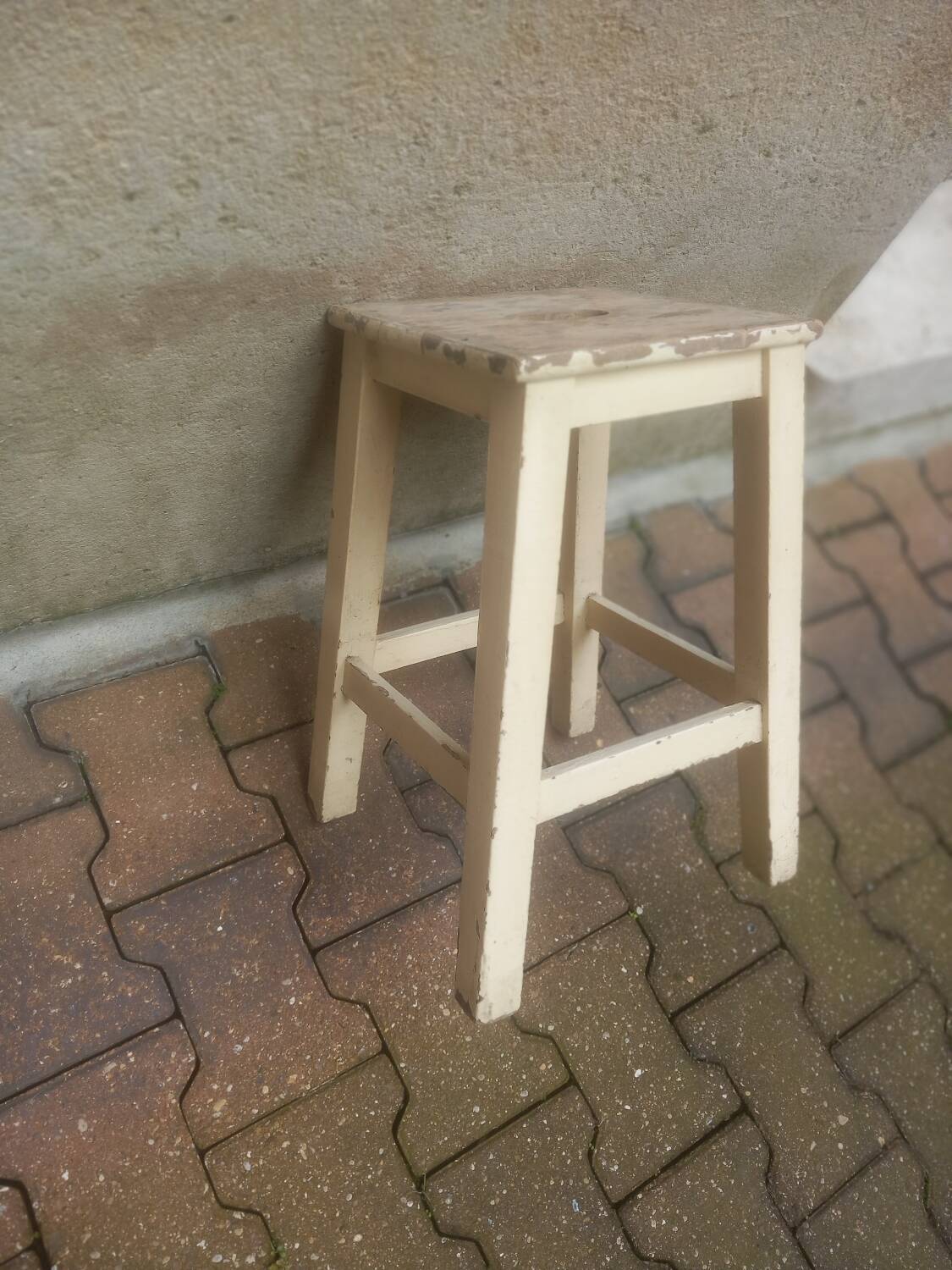 Vintage wooden workshop stool