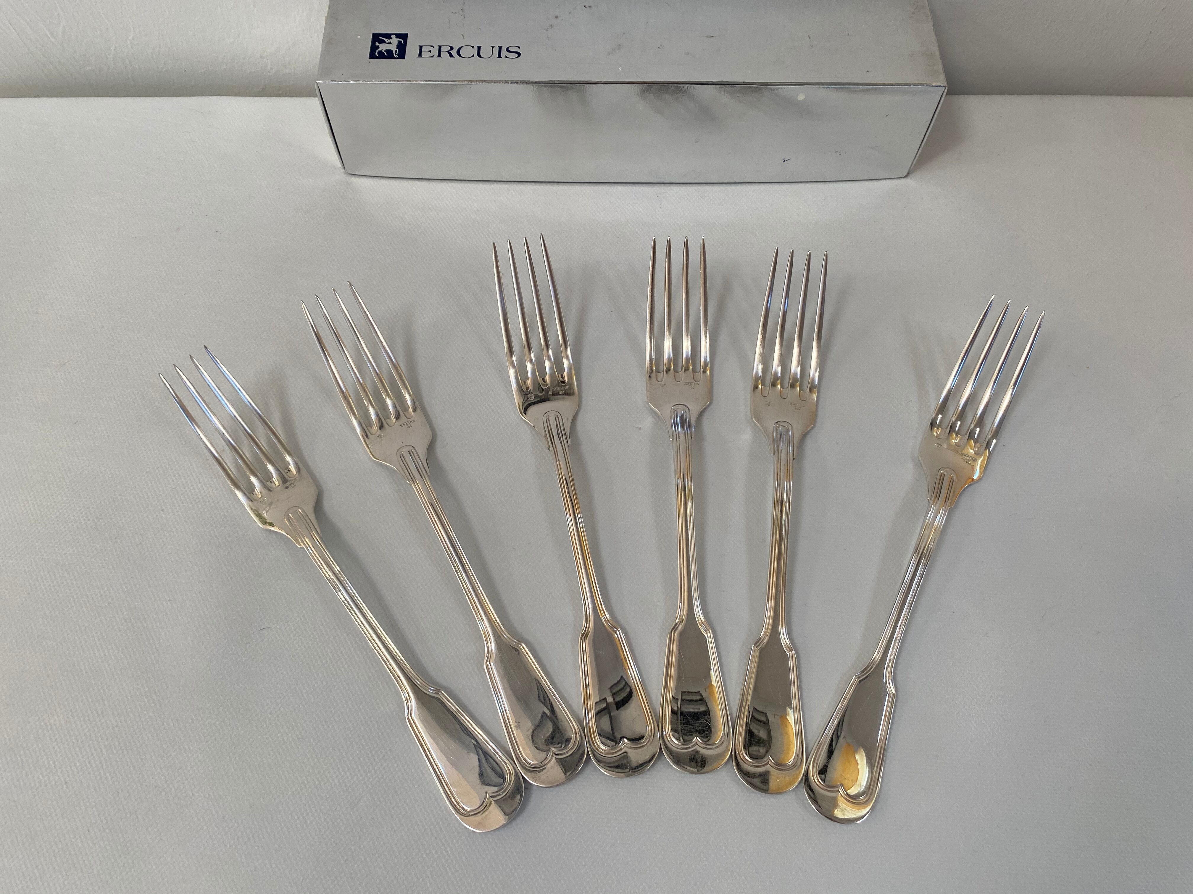 Ménagère Ercuis complete 6*4 silver metal cutlery