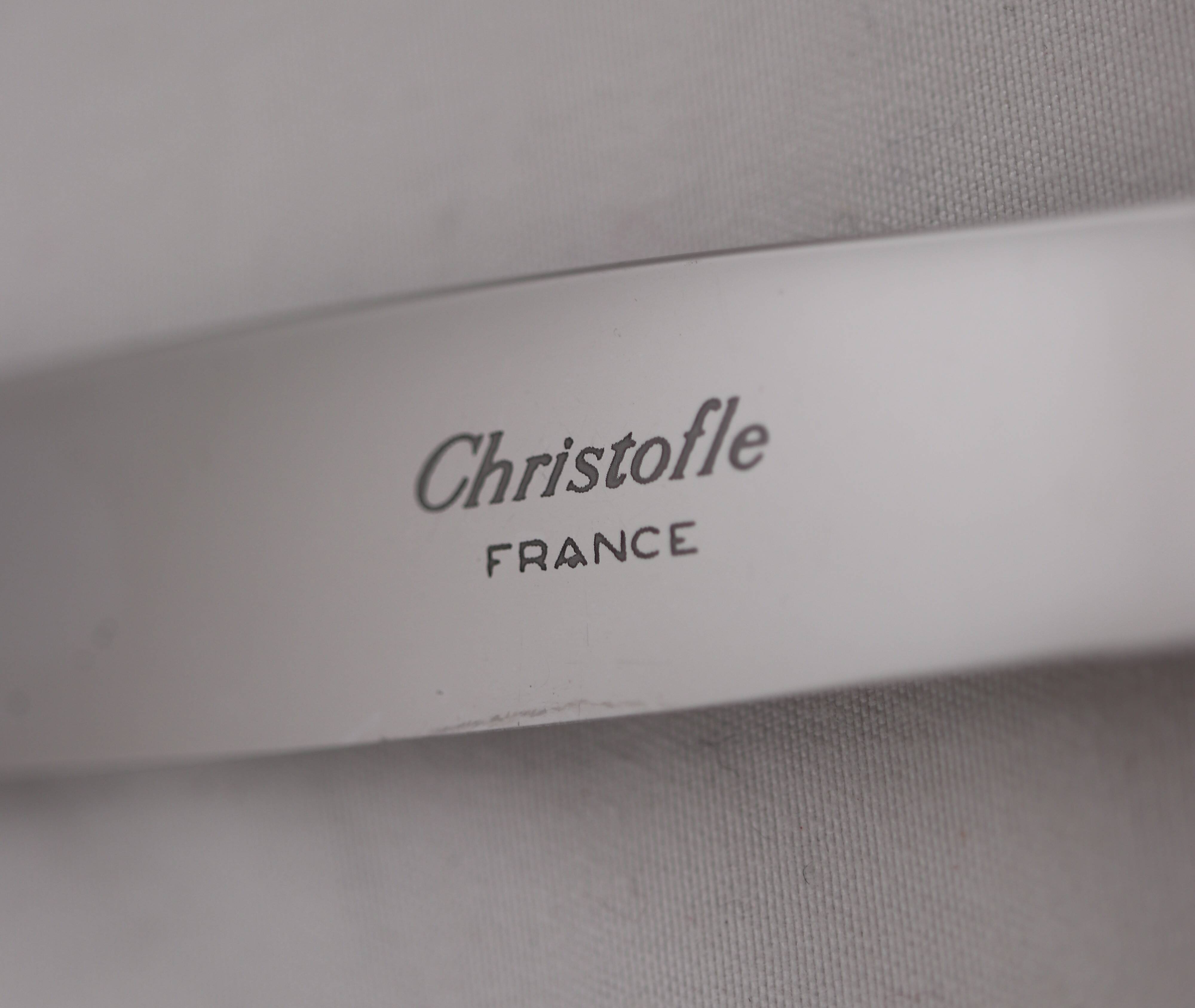 Christofle Marly, 8 dessert knives, for dessert and cheese, silver-plated metal, 19.5cm.