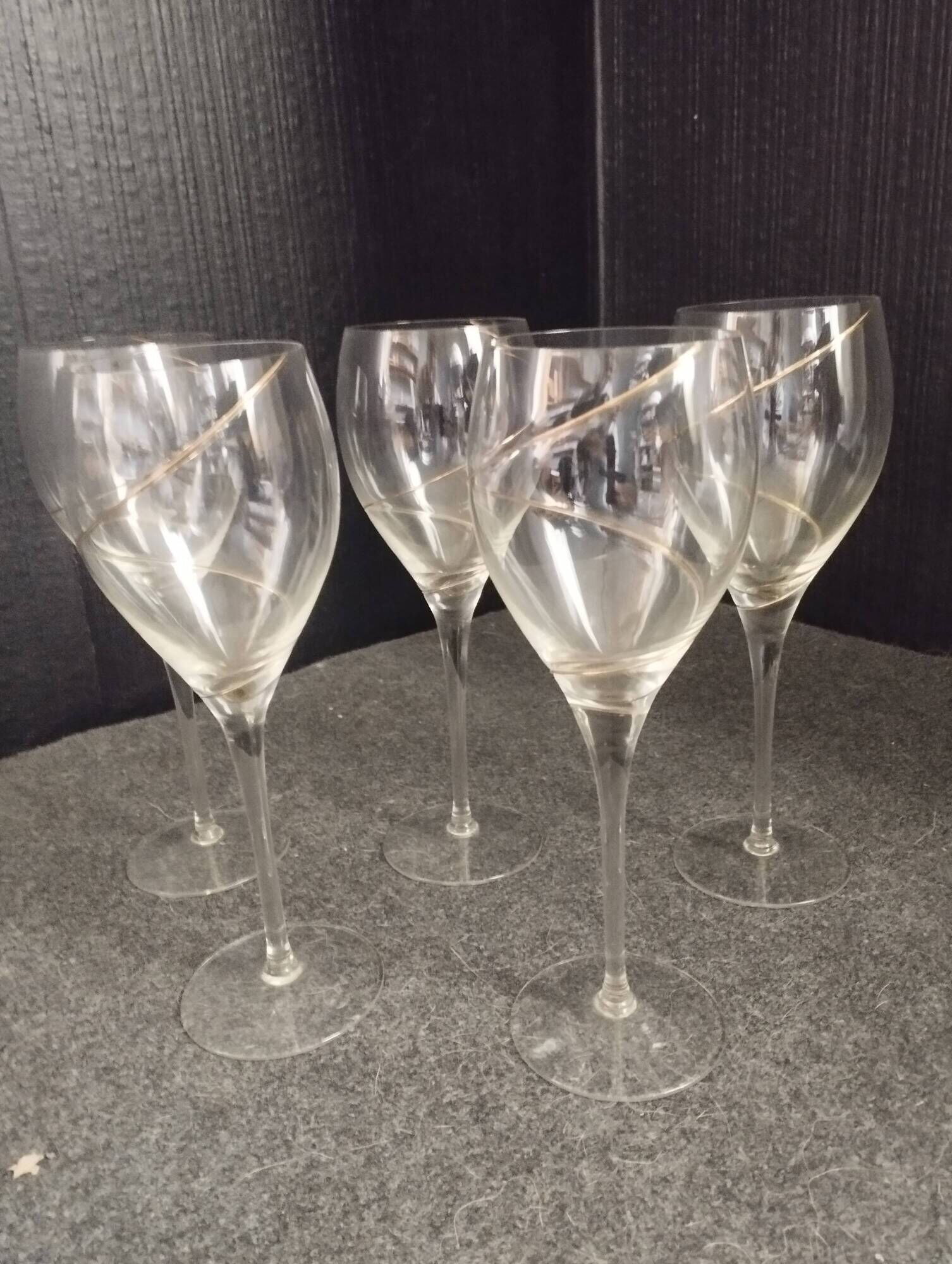 set of 5 crystal wine glasses by Anna Ehrner
