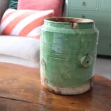 Old green glazed pot