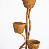 Rattan and bamboo plant holder