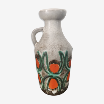 Vase 70 's design 1970 Strehla keramik 1302 pottery gdr germany fat lava
