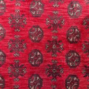 Vintage Afghan Turkoman village rug 195x280 cm, red, black tribal large