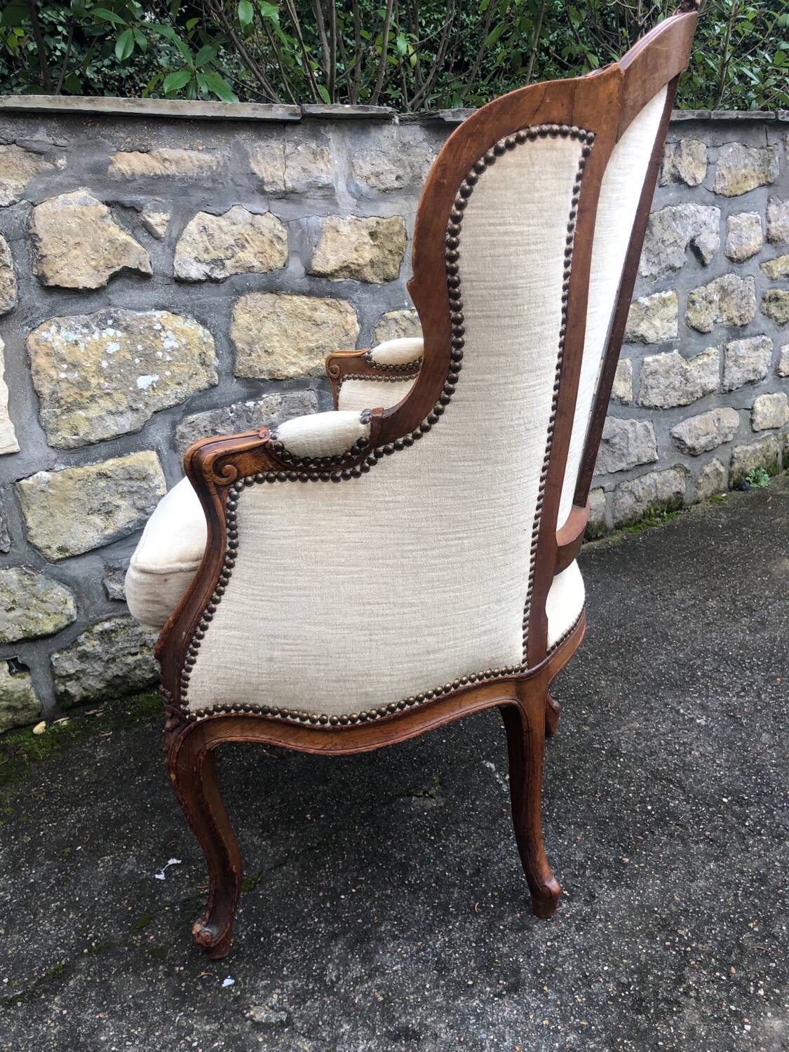 Fauteuil bergère à oreilles Louis XV