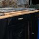 Art Deco buffet with 3 doors in black – Original marble