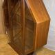 Art Deco Vintage Brocante Walnut Hexagonal Display Cabinet – 1920–1930