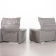 Cassina Lounge Chair 'Maralunga' by Vico Magistretti in Grey Leather 1970s