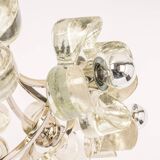 Large chrome glass and crystal pendant by Sische, Germany, 1970s.