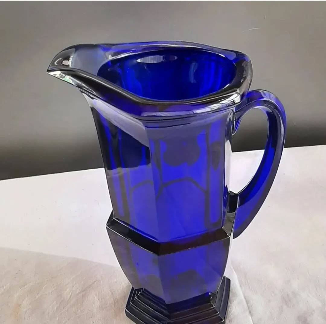 Blue glass carafe from Bristol