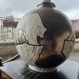 Rare Longwy bear vase