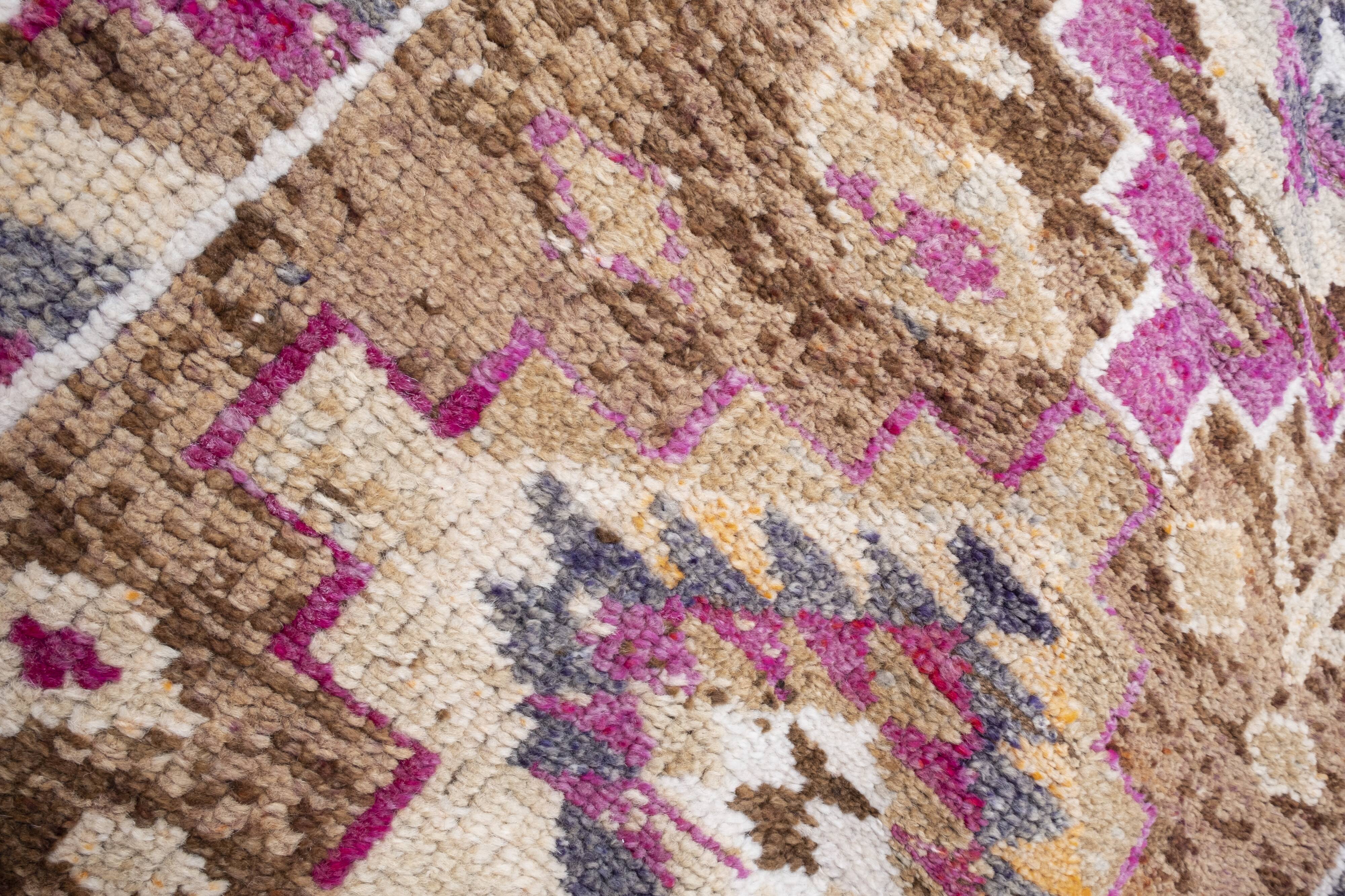 Tapis noué à la main turc vintage 83x287 cm