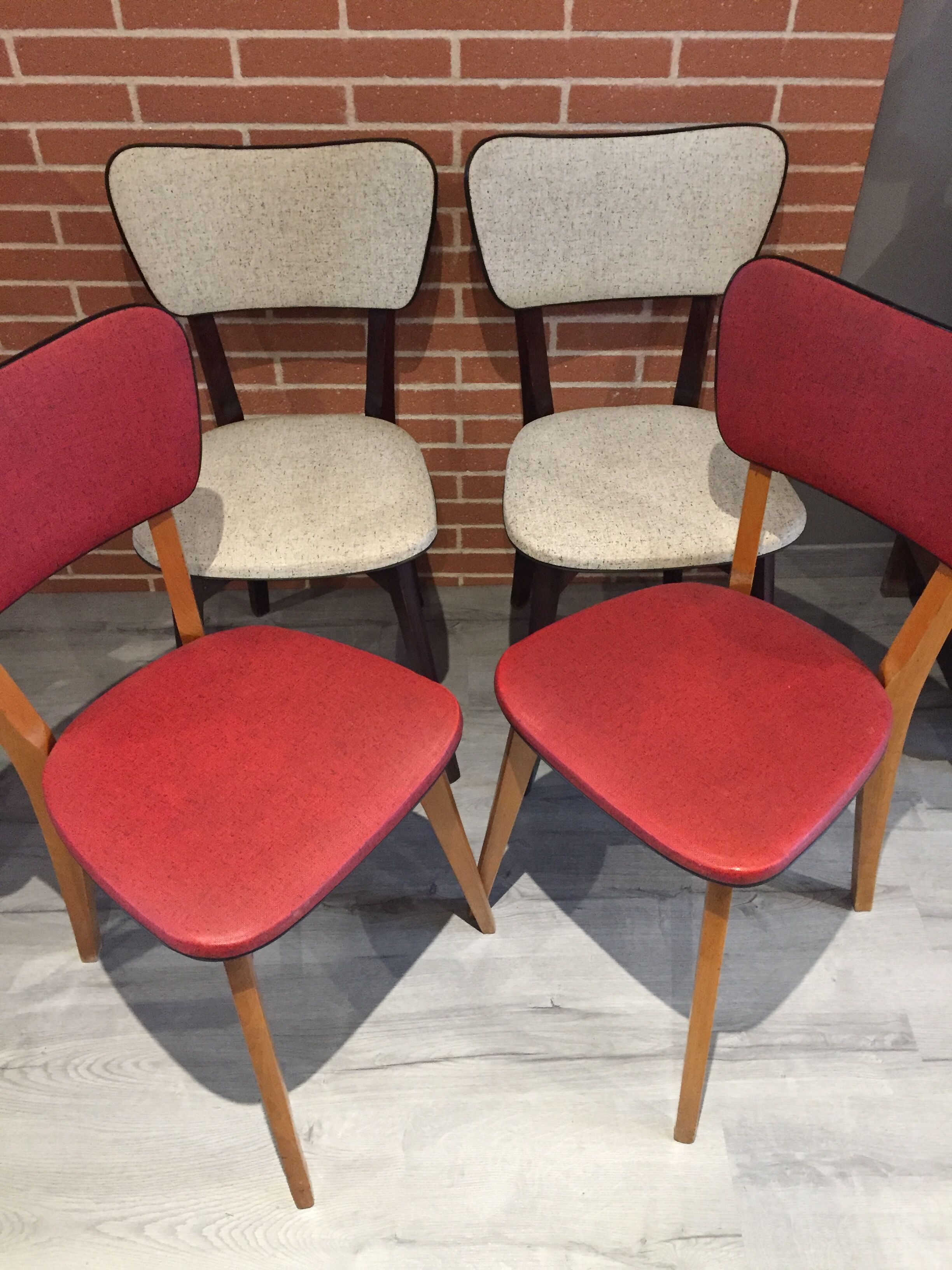 Suite of 6 vintage faux chairs