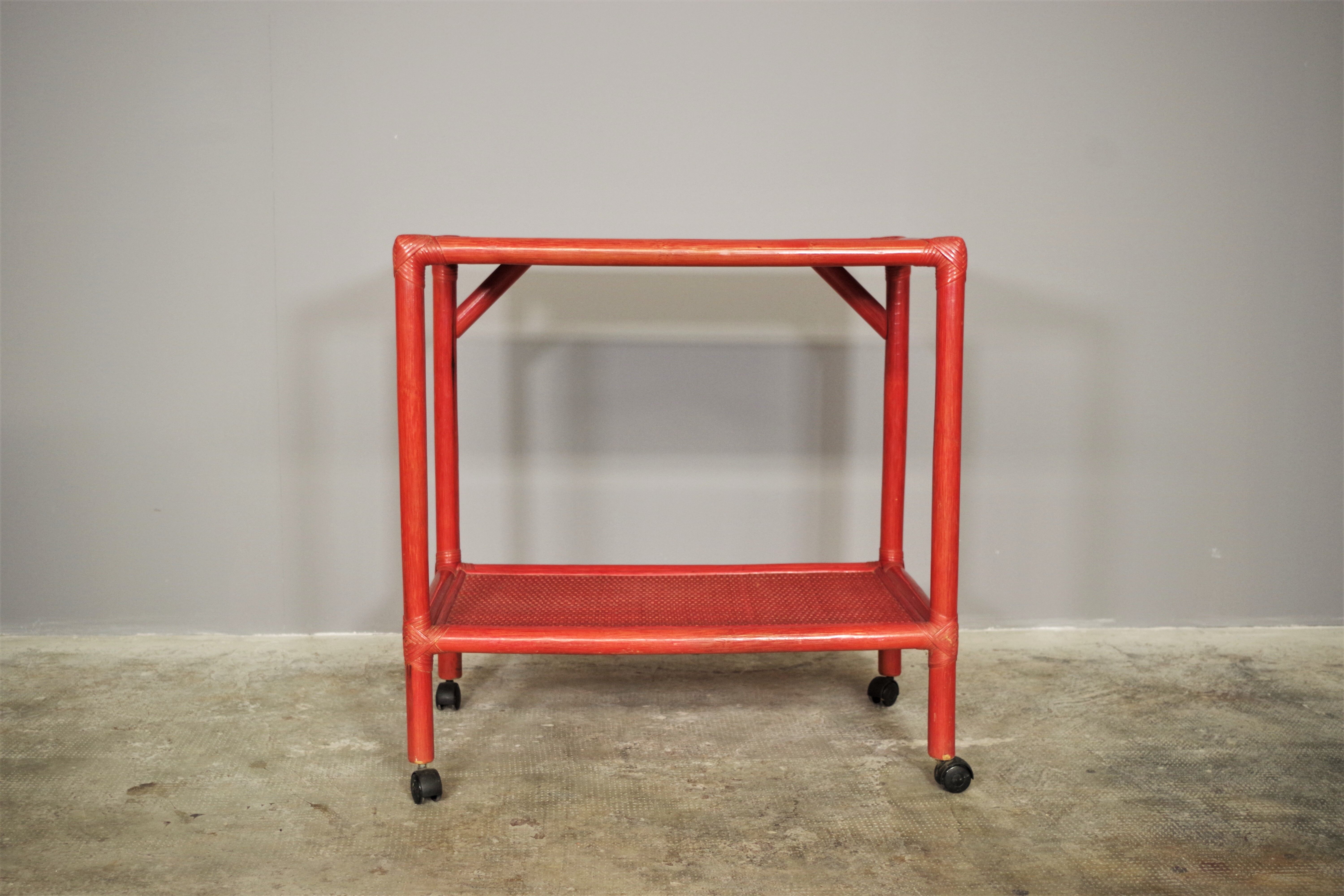 Bamboo drink cart, 80s