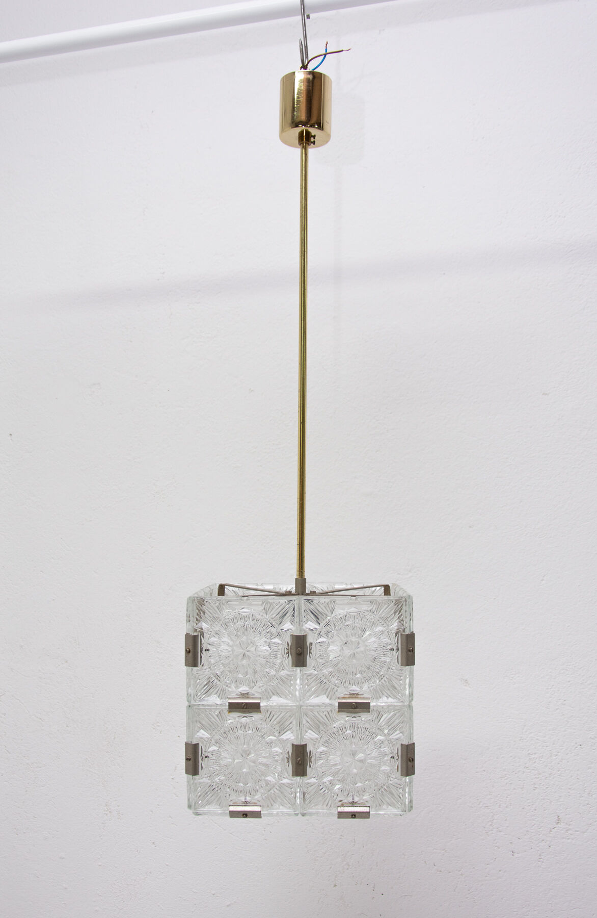 Glass Cube hanging for Kamenický Šenov, 1970s