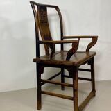 Bonnet de Lettré model chairs in elm, Chinese design, 1900