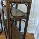Pair of rattan shelves