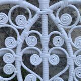 Peacock heart chair, white rattan, 1970s