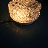 Round cast glass ceiling light