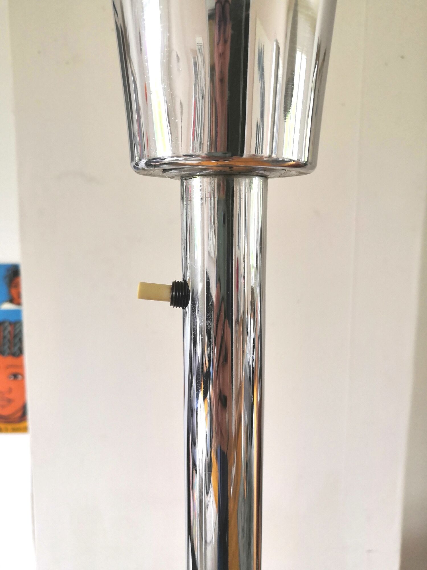 Lampadaire art déco années 30 en métal chromé