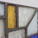 Art Deco Leaded Glass Panel with Geometric Cross Motif, Belgium, Circa 1920