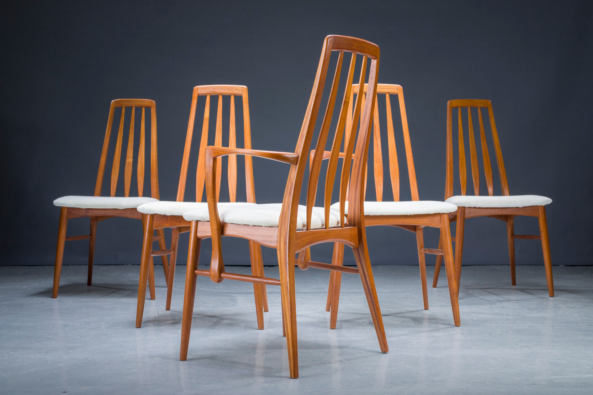 Dining chairs model "eva" by Niels Koefoed for Hornslet Møbelfabrik, 1960