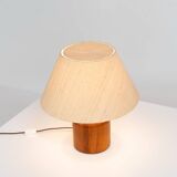 Solid teak table lamp by Kirk Copenhagen (Denmark, 1960s).