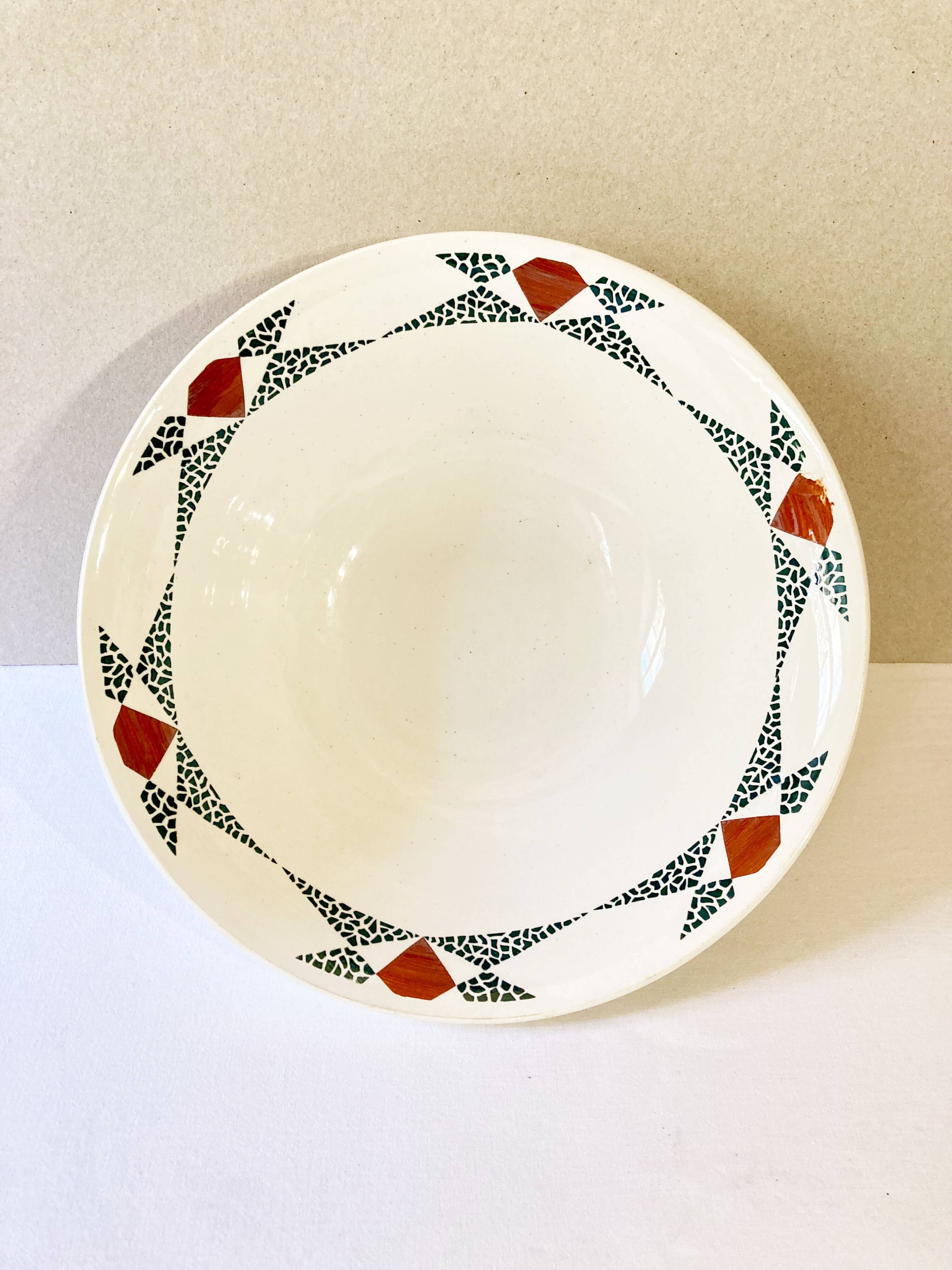 Grand plat ou saladier art déco "Odette"