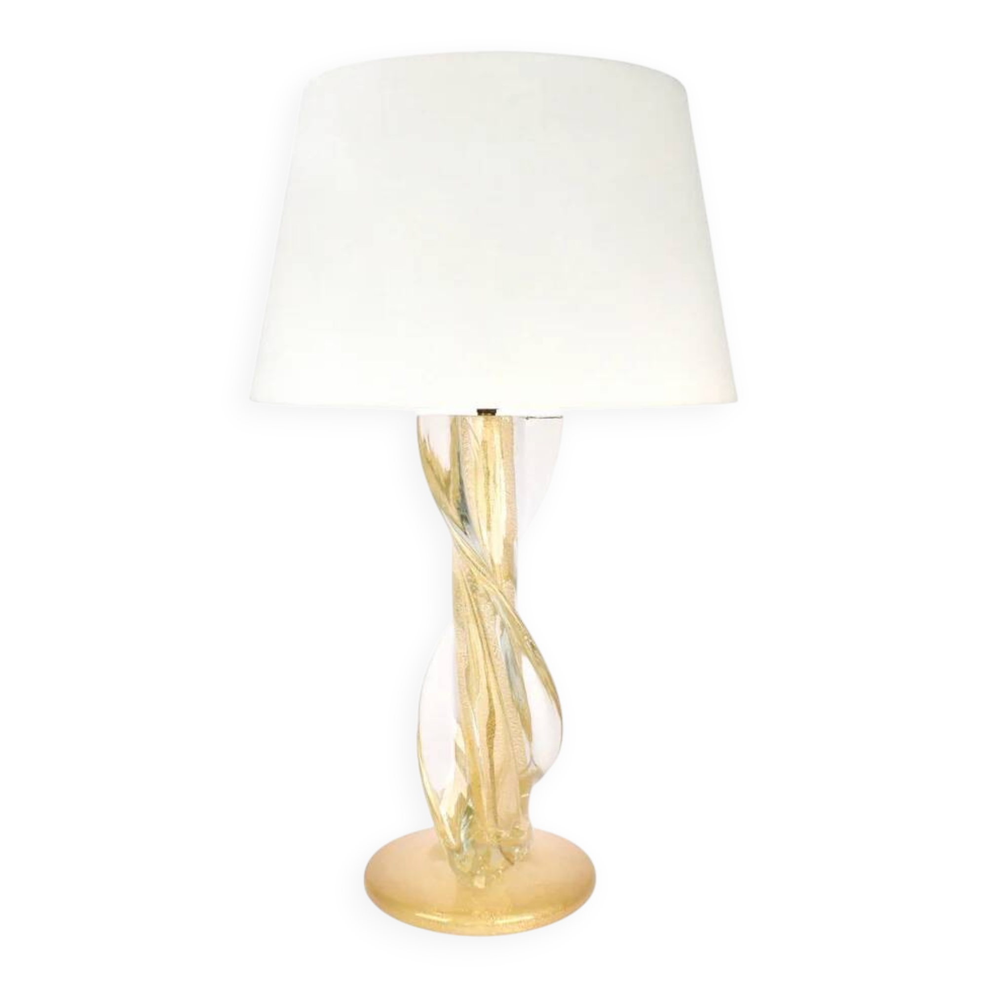 Vintage Murano glass table lamp with gold glitter