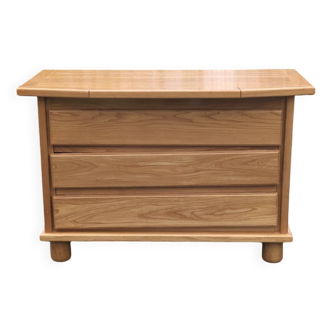 Brutalist chest of drawers in vintage elm 1980