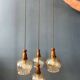 Vintage Hustadt Leuchten glass cascade pendant lamp