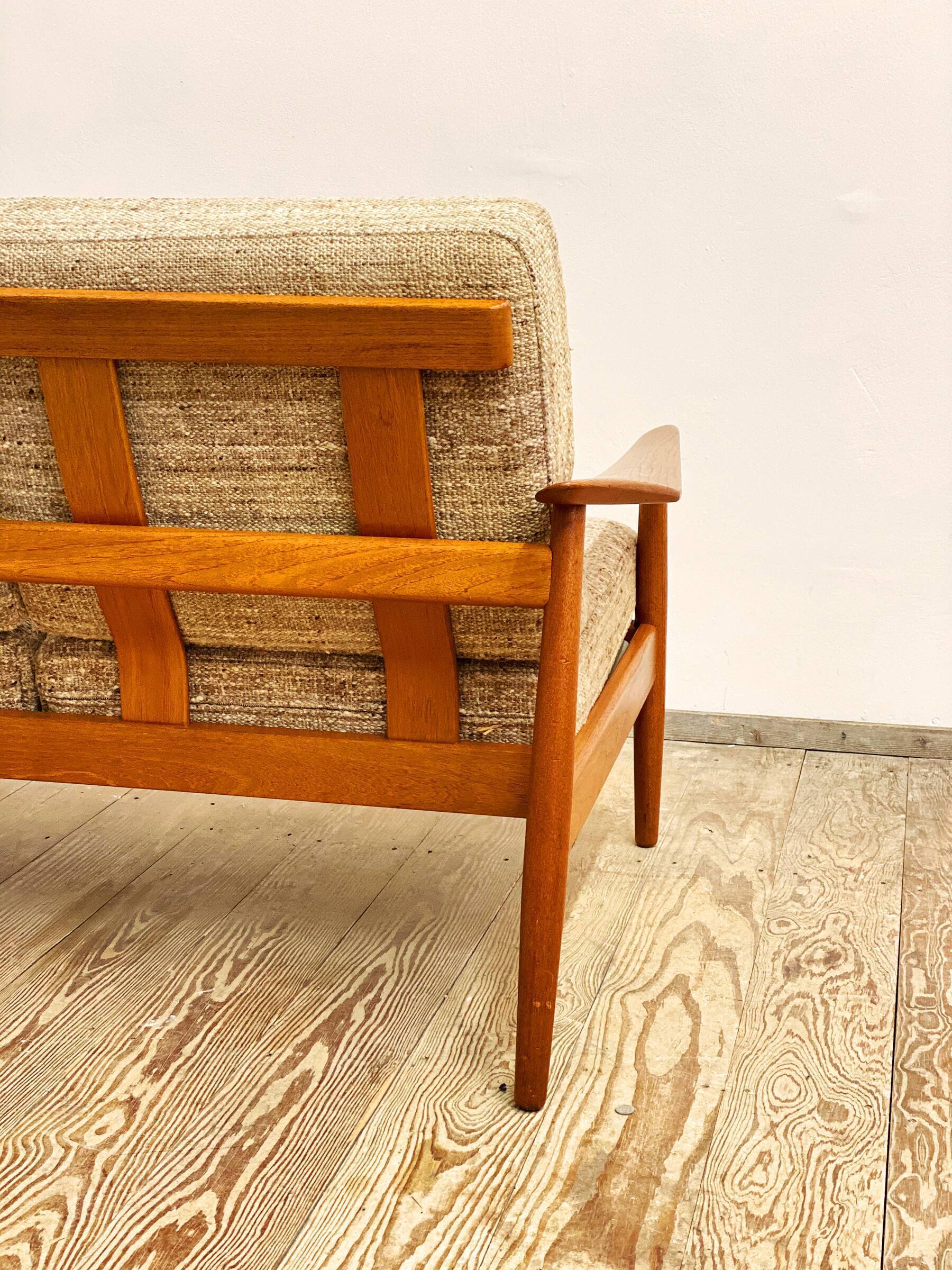 Mid century teak two-seater sofa by Arne Vodder for France and Son, Denmark, 1950s